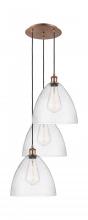 Innovations Lighting 113B-3P-AC-GBD-124 - Bristol - 3 Light - 19 inch - Antique Copper - Cord Hung - Multi Pendant