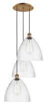 Innovations Lighting 113B-3P-BB-GBD-124 - Bristol - 3 Light - 19 inch - Brushed Brass - Cord Hung - Multi Pendant