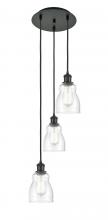 Innovations Lighting 113B-3P-BK-G394 - Ellery - 3 Light - 12 inch - Matte Black - Cord Hung - Multi Pendant