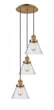 Innovations Lighting 113F-3P-BB-G44 - Cone - 3 Light - 14 inch - Brushed Brass - Cord hung - Multi Pendant