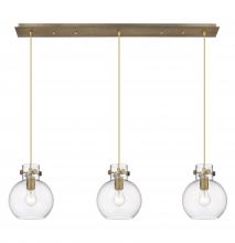 Innovations Lighting 123-410-1PS-BB-G410-8CL - Newton Sphere - 3 Light - 40 inch - Brushed Brass - Linear Pendant