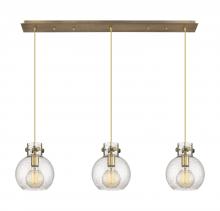Innovations Lighting 123-410-1PS-BB-G410-8SDY - Newton Sphere - 3 Light - 40 inch - Brushed Brass - Cord hung - Linear Pendant