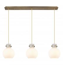 Innovations Lighting 123-410-1PS-BB-G410-8WH - Newton Sphere - 3 Light - 40 inch - Brushed Brass - Cord hung - Linear Pendant