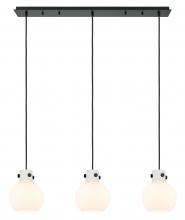 Innovations Lighting 123-410-1PS-BK-G410-8WH - Newton Sphere - 3 Light - 40 inch - Matte Black - Cord hung - Linear Pendant
