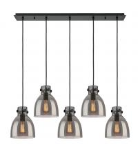 Innovations Lighting 125-410-1PS-BK-G412-8SM - Newton Bell - 5 Light - 40 inch - Matte Black - Linear Pendant