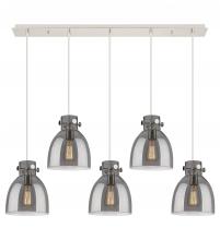 Innovations Lighting 125-410-1PS-PN-G412-8SM - Newton Bell - 5 Light - 40 inch - Polished Nickel - Linear Pendant