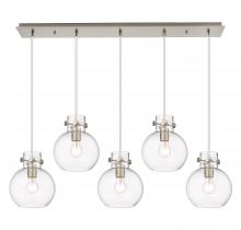 Innovations Lighting 125-410-1PS-SN-G410-8CL - Newton Sphere - 5 Light - 40 inch - Brushed Satin Nickel - Linear Pendant