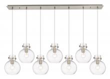 Innovations Lighting 127-410-1PS-SN-G410-8CL - Newton Sphere - 7 Light - 52 inch - Brushed Satin Nickel - Linear Pendant