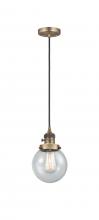 Innovations Lighting 201CSW-BB-G204-6 - Beacon - 1 Light - 6 inch - Brushed Brass - Cord hung - Mini Pendant