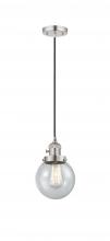 Innovations Lighting 201CSW-PN-G204-6 - Beacon - 1 Light - 6 inch - Polished Nickel - Cord hung - Mini Pendant