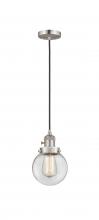 Innovations Lighting 201CSW-SN-G202-6 - Beacon - 1 Light - 6 inch - Brushed Satin Nickel - Cord hung - Mini Pendant