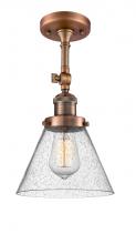 Innovations Lighting 201F-AC-G44 - Cone - 1 Light - 8 inch - Antique Copper - Adjustable Semi-Flush Mount