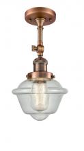 Innovations Lighting 201F-AC-G534 - Oxford - 1 Light - 7 inch - Antique Copper - Adjustable Semi-Flush Mount