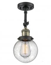 Innovations Lighting 201F-BAB-G204-6 - Beacon - 1 Light - 6 inch - Black Antique Brass - Adjustable Semi-Flush Mount