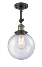 Innovations Lighting 201F-BAB-G204-8 - Beacon - 1 Light - 8 inch - Black Antique Brass - Adjustable Semi-Flush Mount