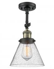 Innovations Lighting 201F-BAB-G44 - Cone - 1 Light - 8 inch - Black Antique Brass - Adjustable Semi-Flush Mount