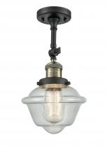 Innovations Lighting 201F-BAB-G534-LED - Oxford - 1 Light - 7 inch - Black Antique Brass - Semi-Flush Mount