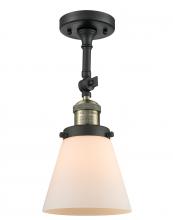 Innovations Lighting 201F-BAB-G61 - Cone - 1 Light - 6 inch - Black Antique Brass - Adjustable Semi-Flush Mount