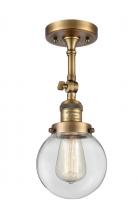 Innovations Lighting 201F-BB-G202-6 - Beacon - 1 Light - 6 inch - Brushed Brass - Semi-Flush Mount