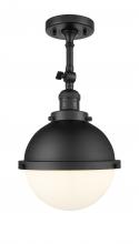 Innovations Lighting 201F-BK-HFS-81-BK - Hampden - 1 Light - 9 inch - Matte Black - Adjustable Semi-Flush Mount