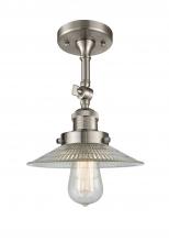 Innovations Lighting 201F-SN-G2-LED - Halophane - 1 Light - 9 inch - Brushed Satin Nickel - Semi-Flush Mount