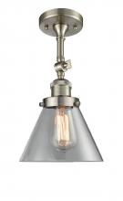 Innovations Lighting 201F-SN-G42-LED - Cone - 1 Light - 8 inch - Brushed Satin Nickel - Adjustable Semi-Flush Mount