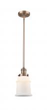 Innovations Lighting 201S-AC-G181-LED - Canton - 1 Light - 7 inch - Antique Copper - Stem Hung - Mini Pendant