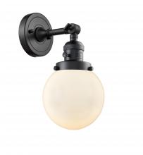 Innovations Lighting 203SW-BK-G201-6 - Beacon - 1 Light - 6 inch - Matte Black - Adjustable Sconce
