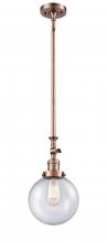 Innovations Lighting 206-AC-G204-8 - Beacon - 1 Light - 8 inch - Antique Copper - Stem Hung - Adjustable Mini Pendant
