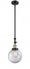 Innovations Lighting 206-BAB-G202-8 - Beacon - 1 Light - 8 inch - Black Antique Brass - Stem Hung - Adjustable Mini Pendant