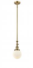 Innovations Lighting 206-BB-G201-6 - Beacon - 1 Light - 6 inch - Brushed Brass - Stem Hung - Adjustable Mini Pendant