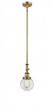 Innovations Lighting 206-BB-G202-6 - Beacon - 1 Light - 6 inch - Brushed Brass - Stem Hung - Adjustable Mini Pendant