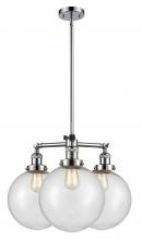 Innovations Lighting 207-PC-G204-10 - Beacon - 3 Light - 24 inch - Polished Chrome - Stem Hung - Chandelier