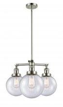 Innovations Lighting 207-PN-G204-8-LED - Beacon - 3 Light - 22 inch - Polished Nickel - Stem Hung - Chandelier