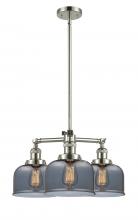 Innovations Lighting 207-PN-G73-LED - Bell - 3 Light - 22 inch - Polished Nickel - Stem Hung - Chandelier