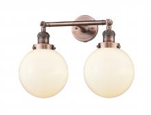 Innovations Lighting 208-AC-G201-8 - Beacon - 2 Light - 19 inch - Antique Copper - Adjustable Bath Vanity Light