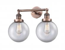 Innovations Lighting 208-AC-G202-8 - Beacon - 2 Light - 19 inch - Antique Copper - Adjustable Bath Vanity Light