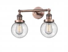 Innovations Lighting 208-AC-G204-6 - Beacon - 2 Light - 17 inch - Antique Copper - Adjustable Bath Vanity Light