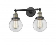 Innovations Lighting 208-BAB-G202-6 - Beacon - 2 Light - 17 inch - Black Antique Brass - Adjustable Bath Vanity Light