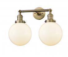 Innovations Lighting 208-BB-G201-8-LED - Beacon - 2 Light - 19 inch - Brushed Brass - Bath Vanity Light