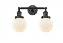 Innovations Lighting 208-BK-G201-6 - Beacon - 2 Light - 17 inch - Matte Black - Bath Vanity Light