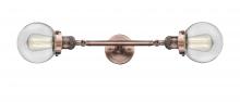 Innovations Lighting 208L-AC-G202-6 - Beacon - 2 Light - 6 inch - Antique Copper - Adjustable Bath Vanity Light