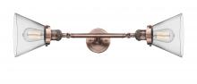 Innovations Lighting 208L-AC-G42 - Cone - 2 Light - 8 inch - Antique Copper - Adjustable Bath Vanity Light