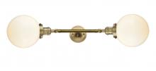 Innovations Lighting 208L-BB-G201-8 - Beacon - 2 Light - 8 inch - Brushed Brass - Adjustable Bath Vanity Light