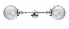 Innovations Lighting 208L-PC-G202-8 - Beacon - 2 Light - 8 inch - Polished Chrome - Adjustable Bath Vanity Light