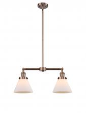 Innovations Lighting 209-AC-G41-LED - Cone - 2 Light - 21 inch - Antique Copper - Stem Hung - Island Light