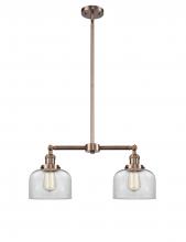 Innovations Lighting 209-AC-G72 - Bell - 2 Light - 21 inch - Antique Copper - Stem Hung - Adjustable Island Light