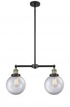 Innovations Lighting 209-BAB-G202-8 - Beacon - 2 Light - 25 inch - Black Antique Brass - Stem Hung - Island Light