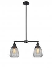 Innovations Lighting 209-BK-G142-LED - Chatham - 2 Light - 21 inch - Matte Black - Stem Hung - Island Light