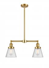 Innovations Lighting 209-SG-G64 - Cone - 2 Light - 21 inch - Satin Gold - Stem Hung - Island Light